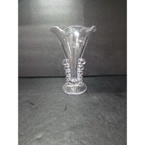 Imperial Glass Candlewick Clear Vase, Ruffled Edge Vintage Glassware, Home Decor